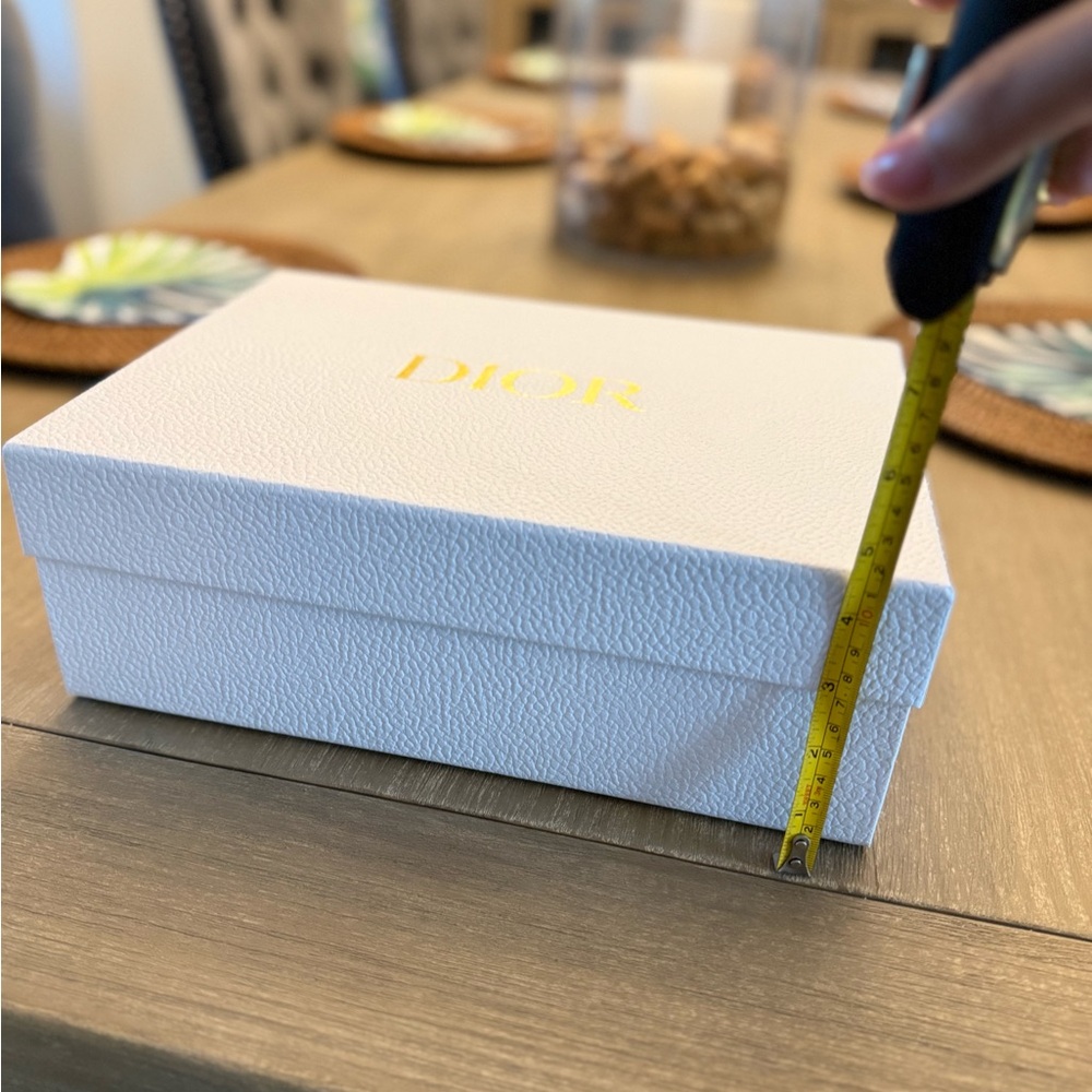 Dior White Textured Gift Box with Gold Logo